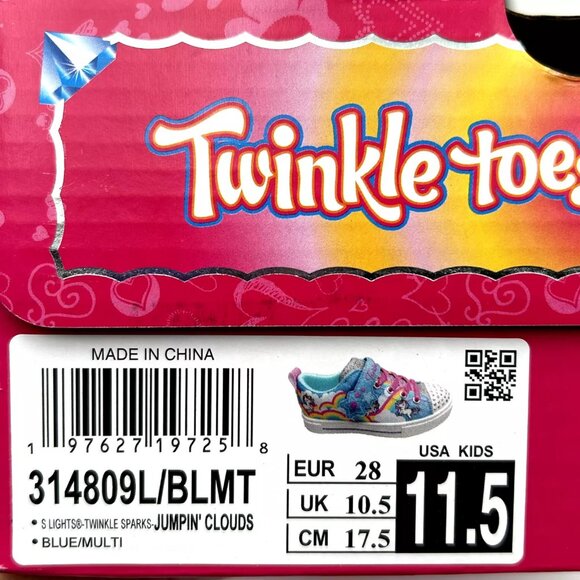 Skechers Little Girls Twinkle Toes Slip-on Sneaker Size 11.5 Unicorn-Cloud Print - Picture 10 of 13